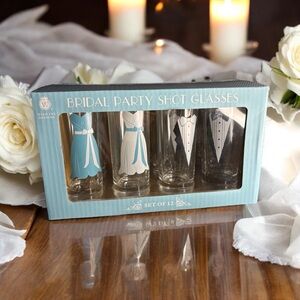 Set 12 Wild Eye Designs- Bridal Party Shot Glasses- 1 Bride 1 Groom 5 Girl 5 Boy